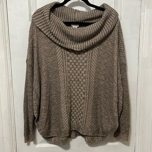 Avenue tan knitted cowl neck long sleeve sweater 18/20